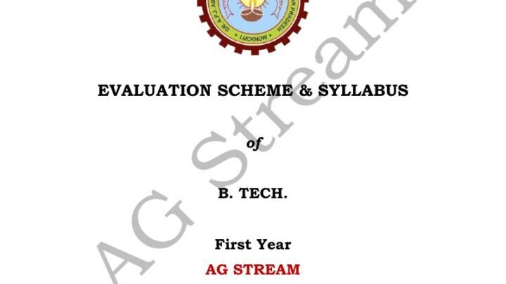 Cover page of AKTU AG Stream Syllabus 2026-27 PDF Download (B.Tech 1st Year)
