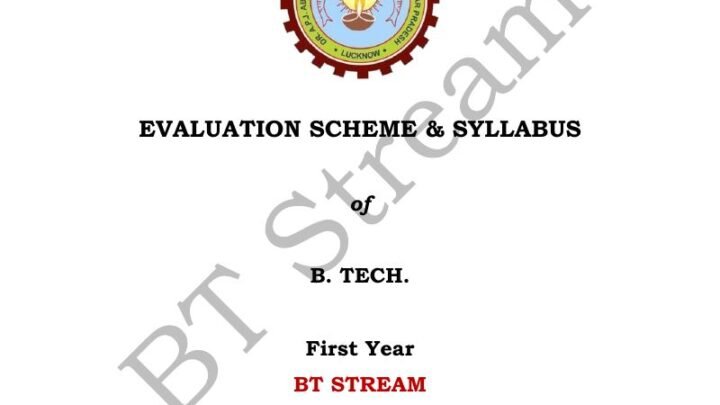 Cover page of AKTU BT Stream Syllabus 2026-27 PDF Download (B.Tech 1st Year)