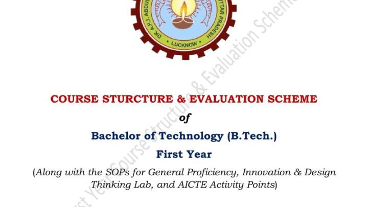 Cover page of AKTU B.Tech 1st Year Course Structure & Evaluation Scheme 2026-27 PDF Download