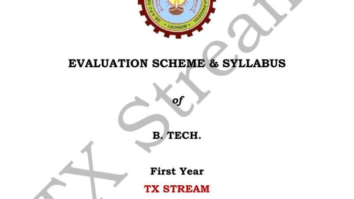 Cover page of AKTU TX Stream Syllabus 2026-27 PDF Download (B.Tech 1st Year)